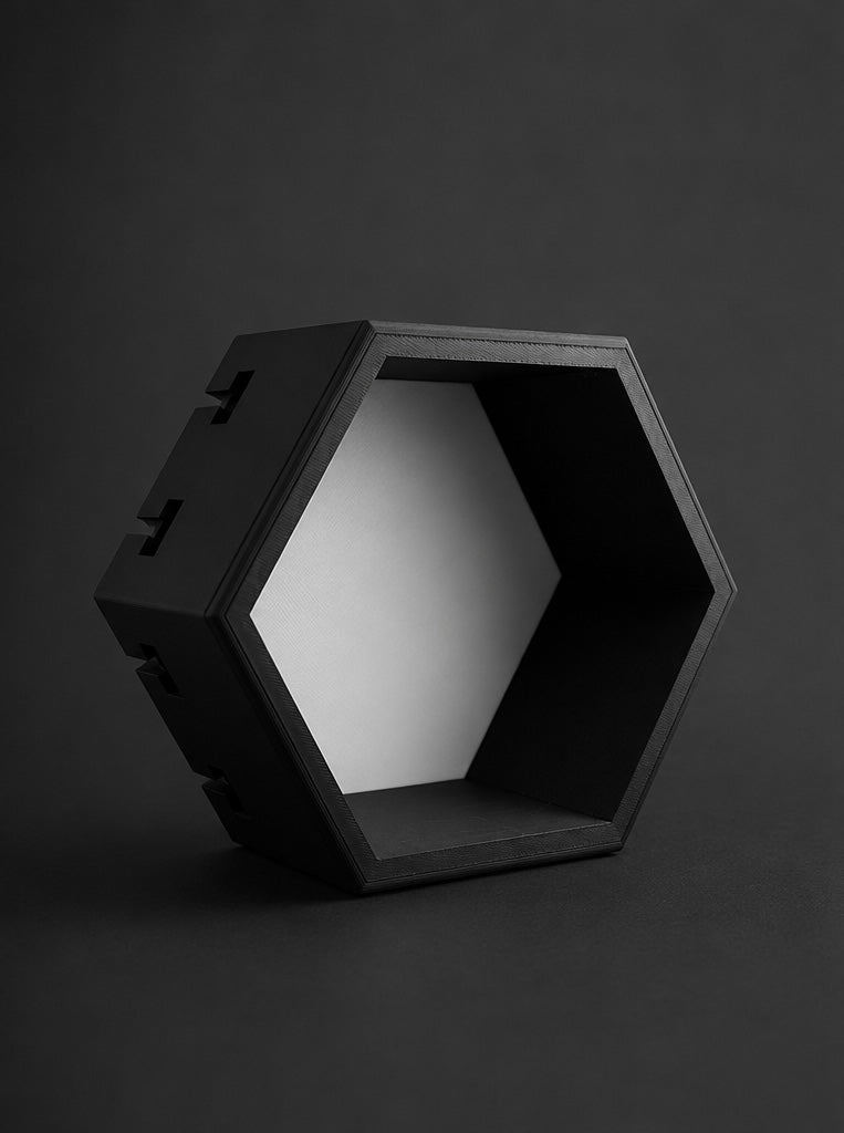 Hexagonal Wall Shelf — Matte Black