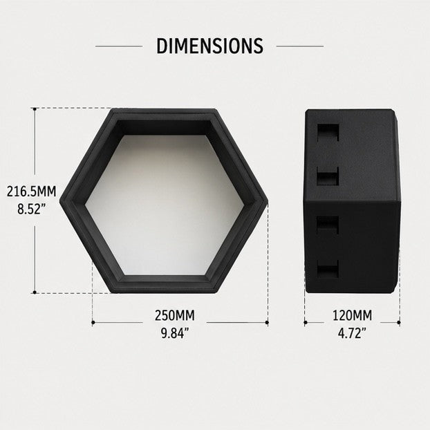 Dimensions: 250 x 216.5 x 120 mm (9.84 x 8.52 x 4.72 in)